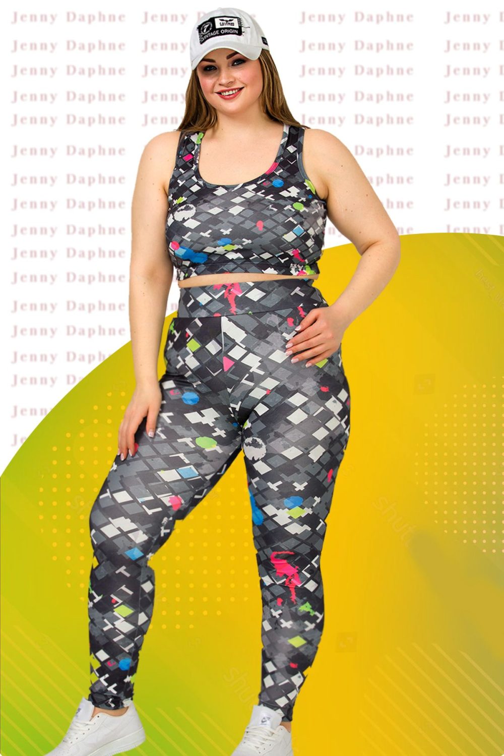 Lady Büyük Beden Crop Sporcu Takımı 1504