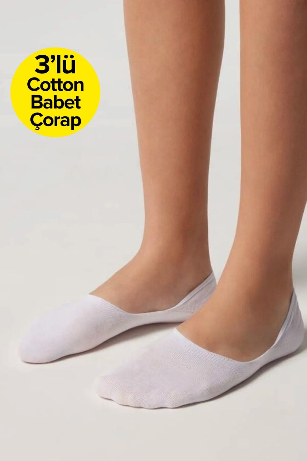3 Çift Görünmez Cotton Babet Çorap - Görsel 3
